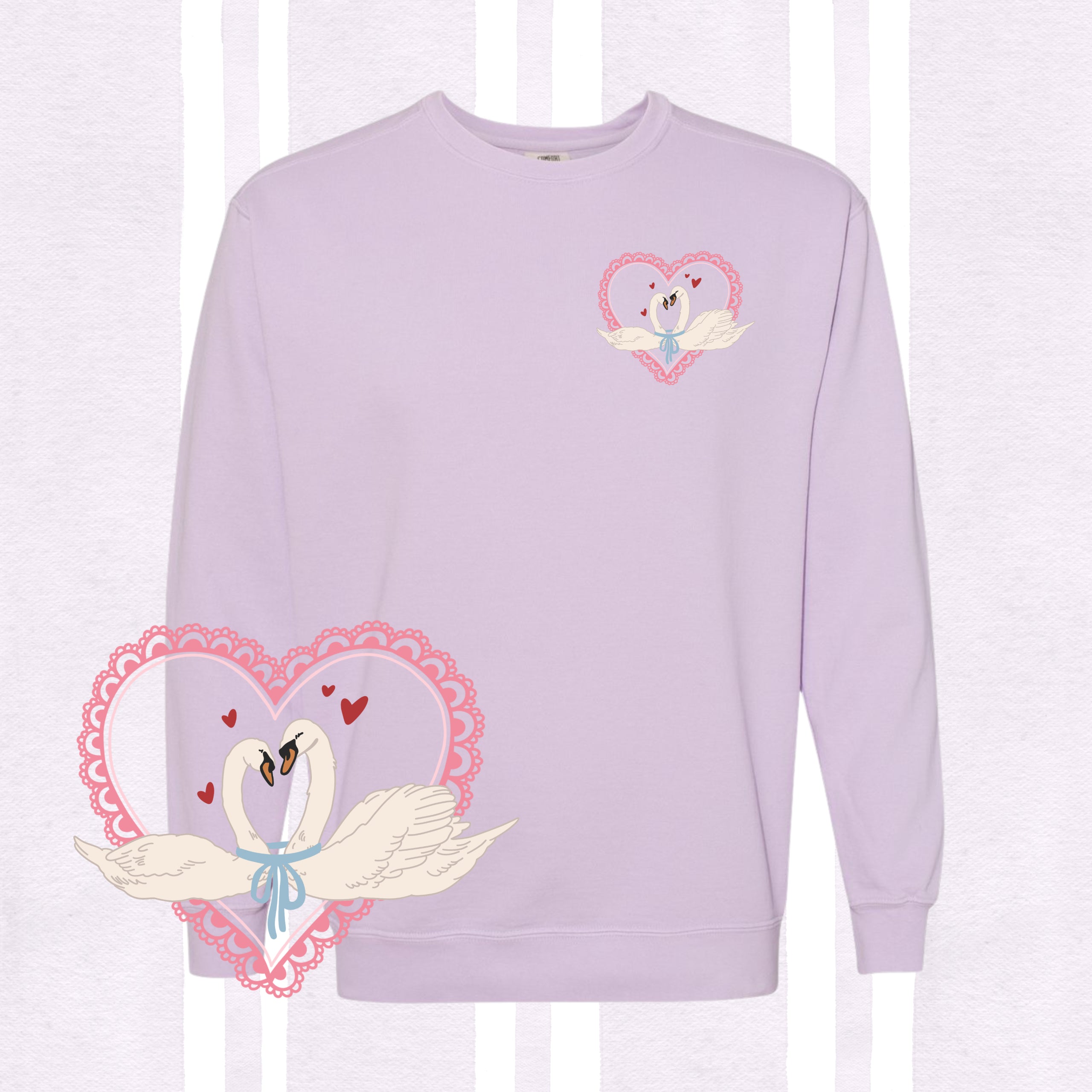 Valentine Swans Pocket DTF Transfer