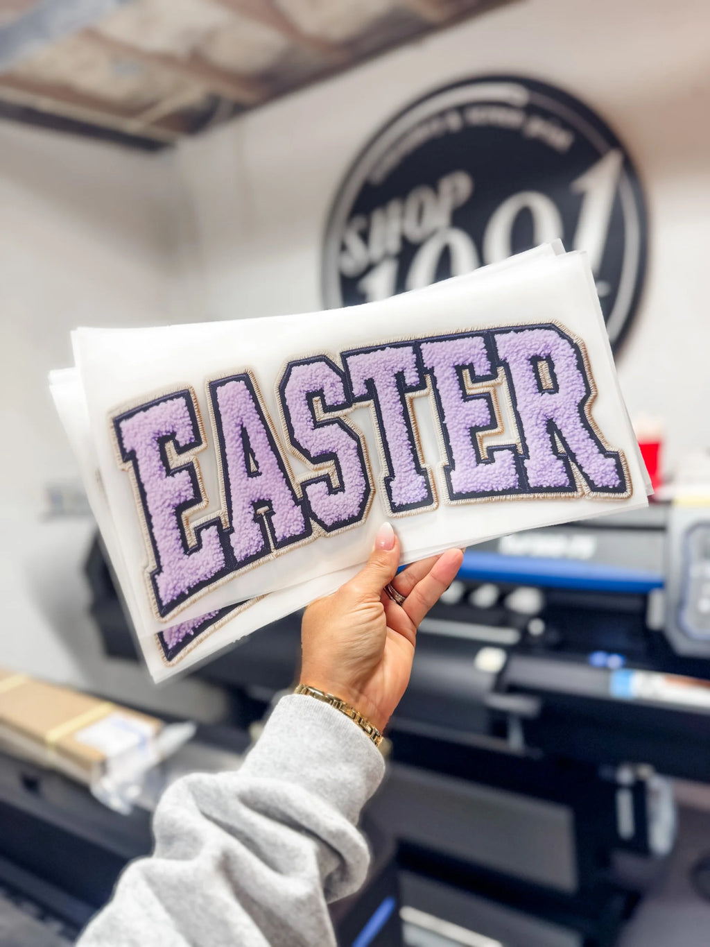 Faux Embroidered Chenille EASTER 3D DTF Transfer