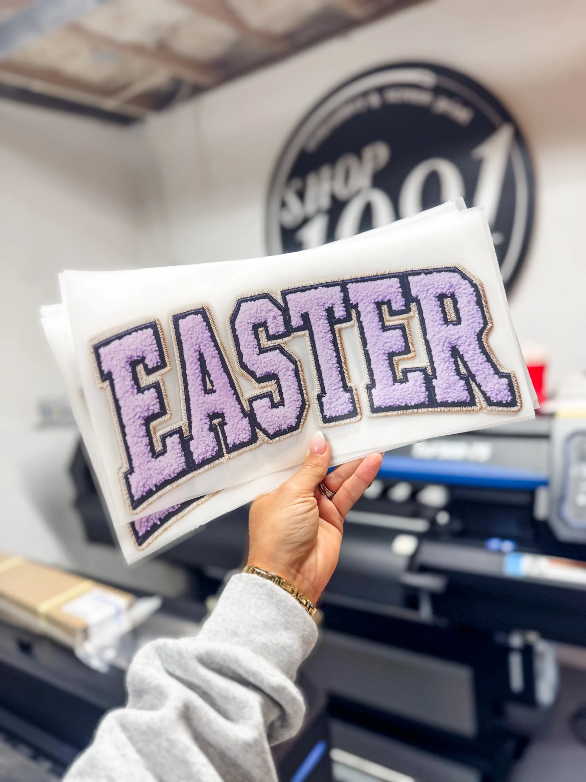 Faux Embroidered Chenille EASTER 3D DTF Transfer