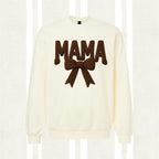 Faux Yarn Mom Bow in BROWN 3D DTF Transfer