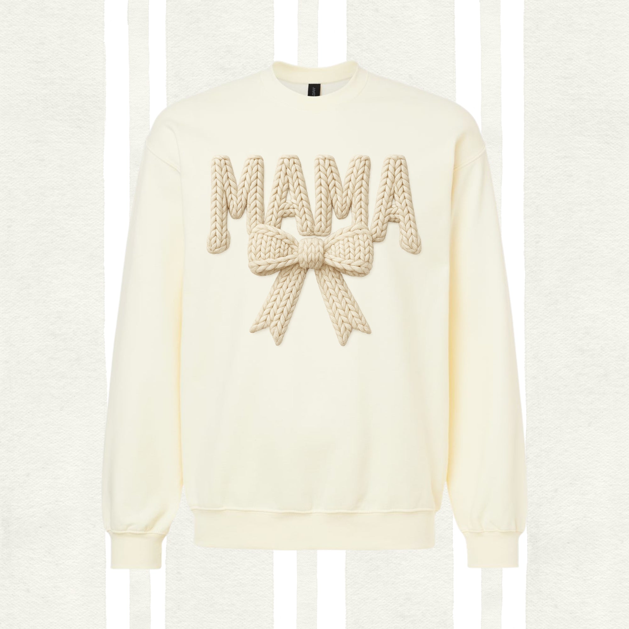 Faux Yarn Mom Bow in WHITE 3D DTF Transfer