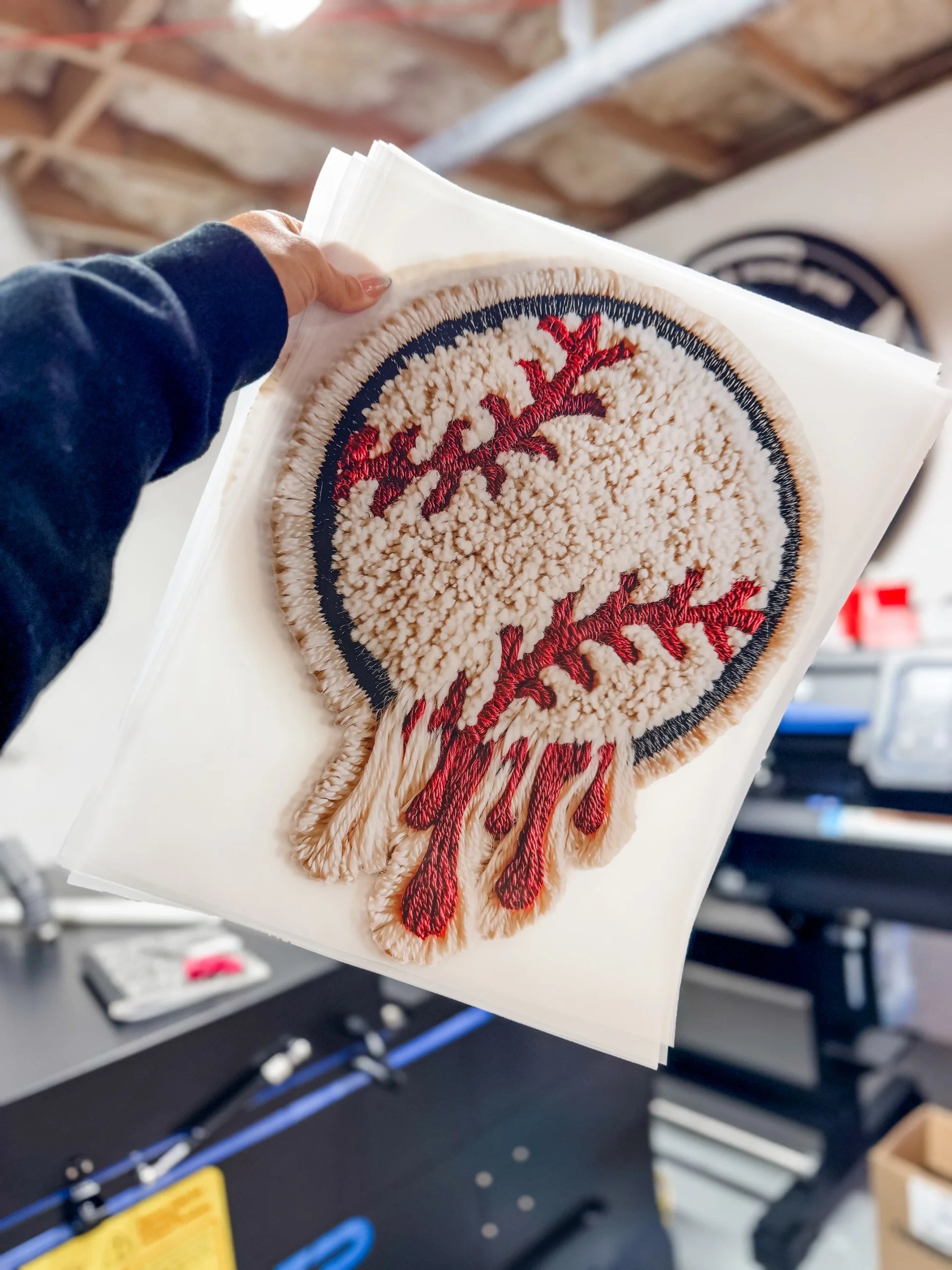Faux Embroidered Yarn Baseball Melt 3D DTF Transfer