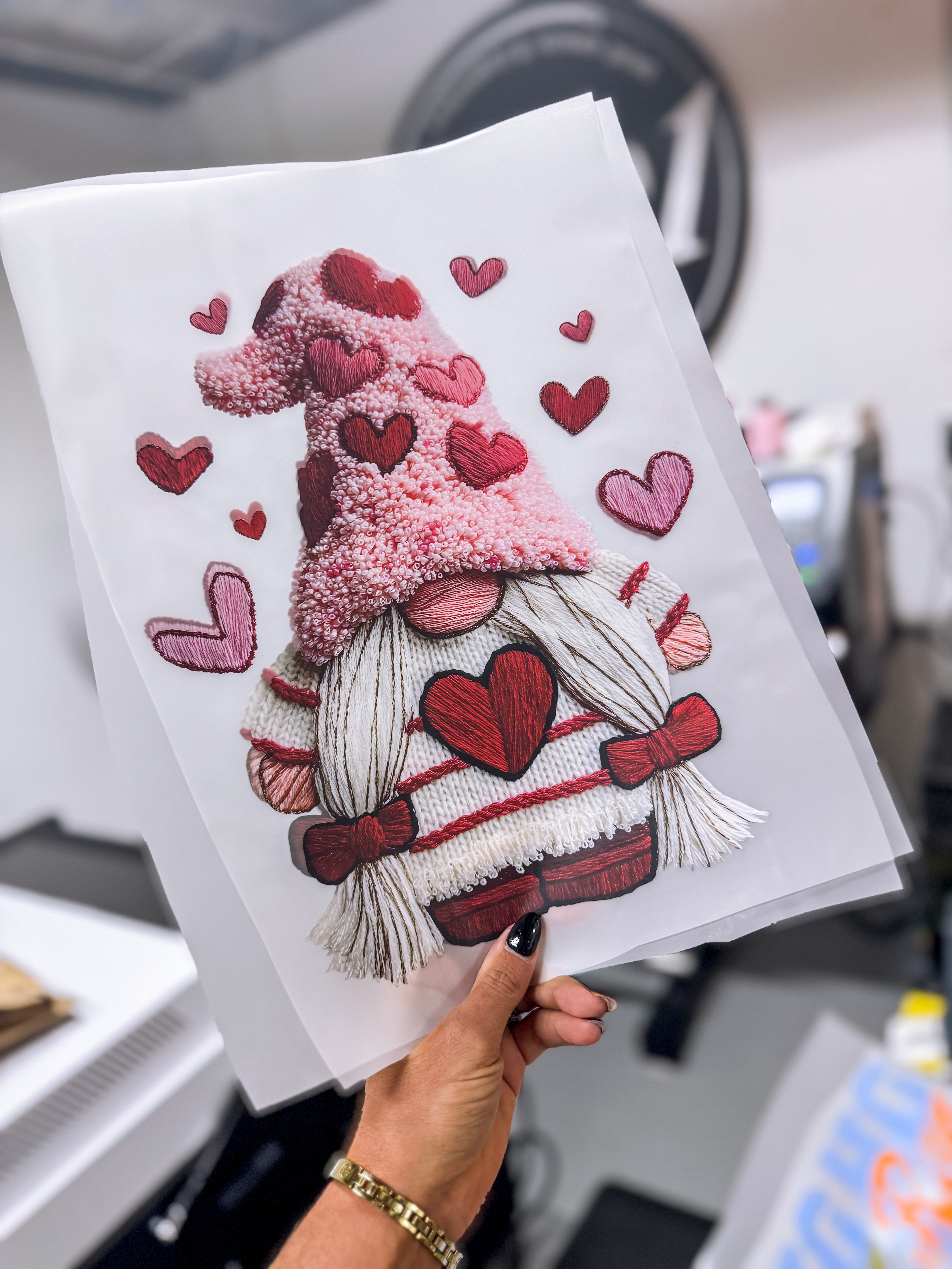 Faux Crochet 3D Valentine's Gnome