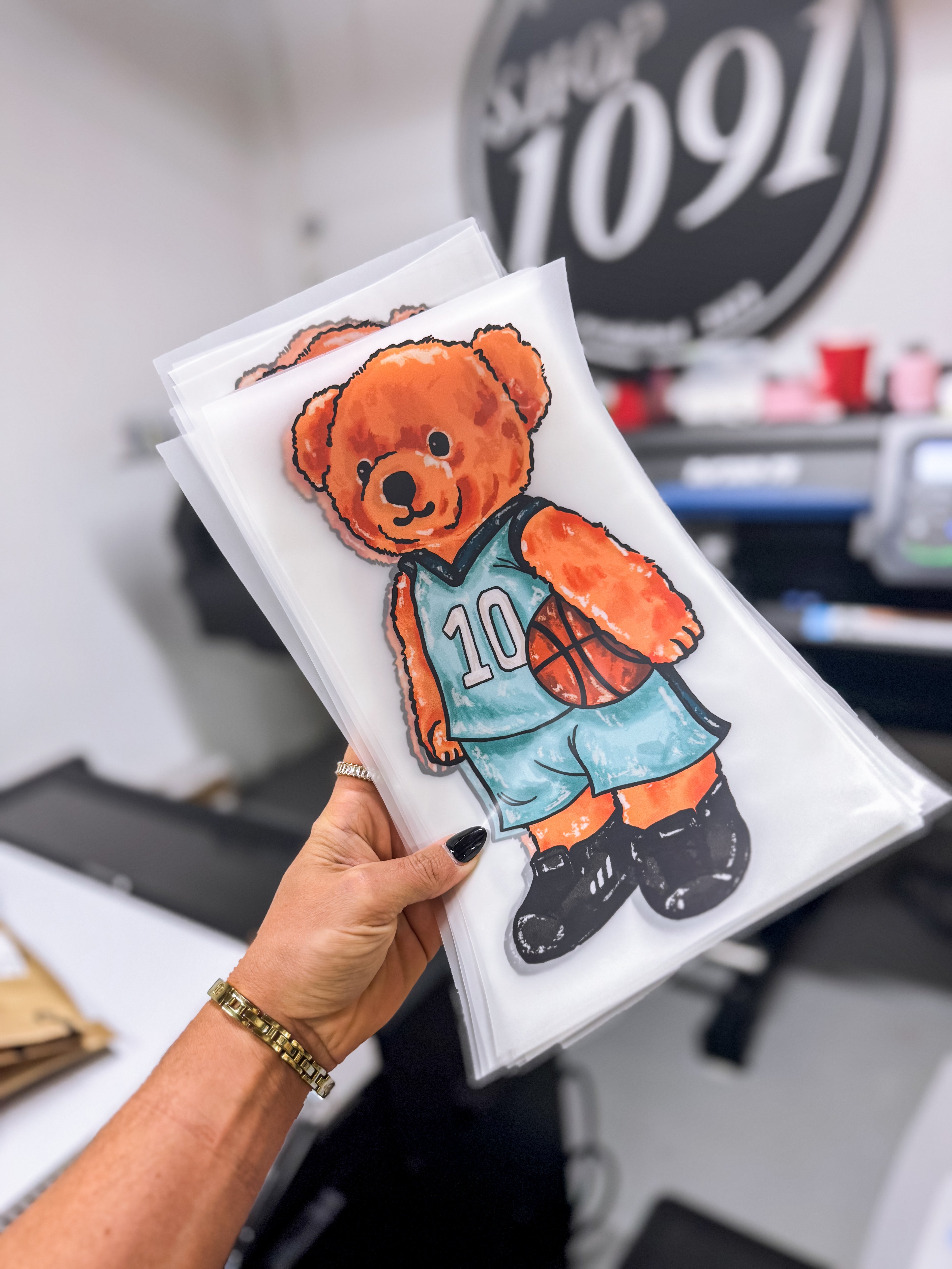 Basketball Bear DTF Transfer