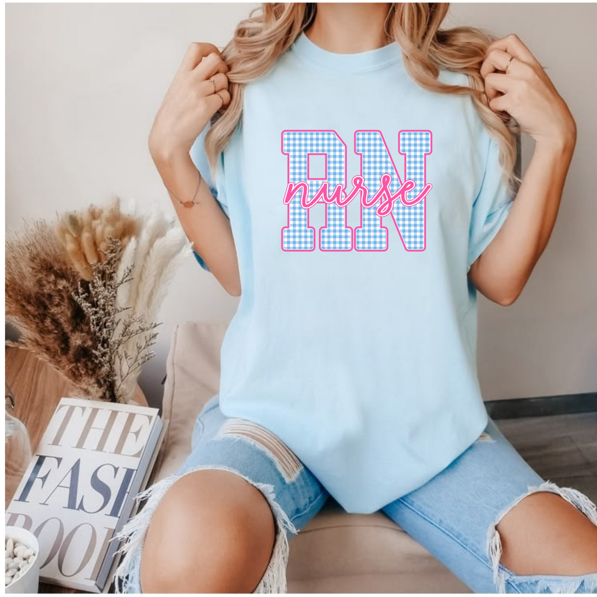 Pink & Blue Gingham RN