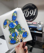 Blue Floral Silhouette Bunny - YOUTH