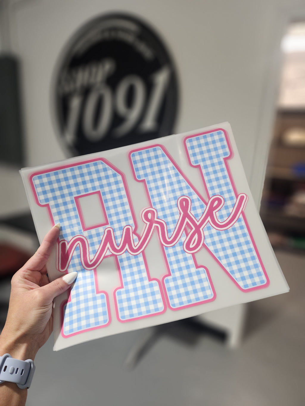 Pink & Blue Gingham RN