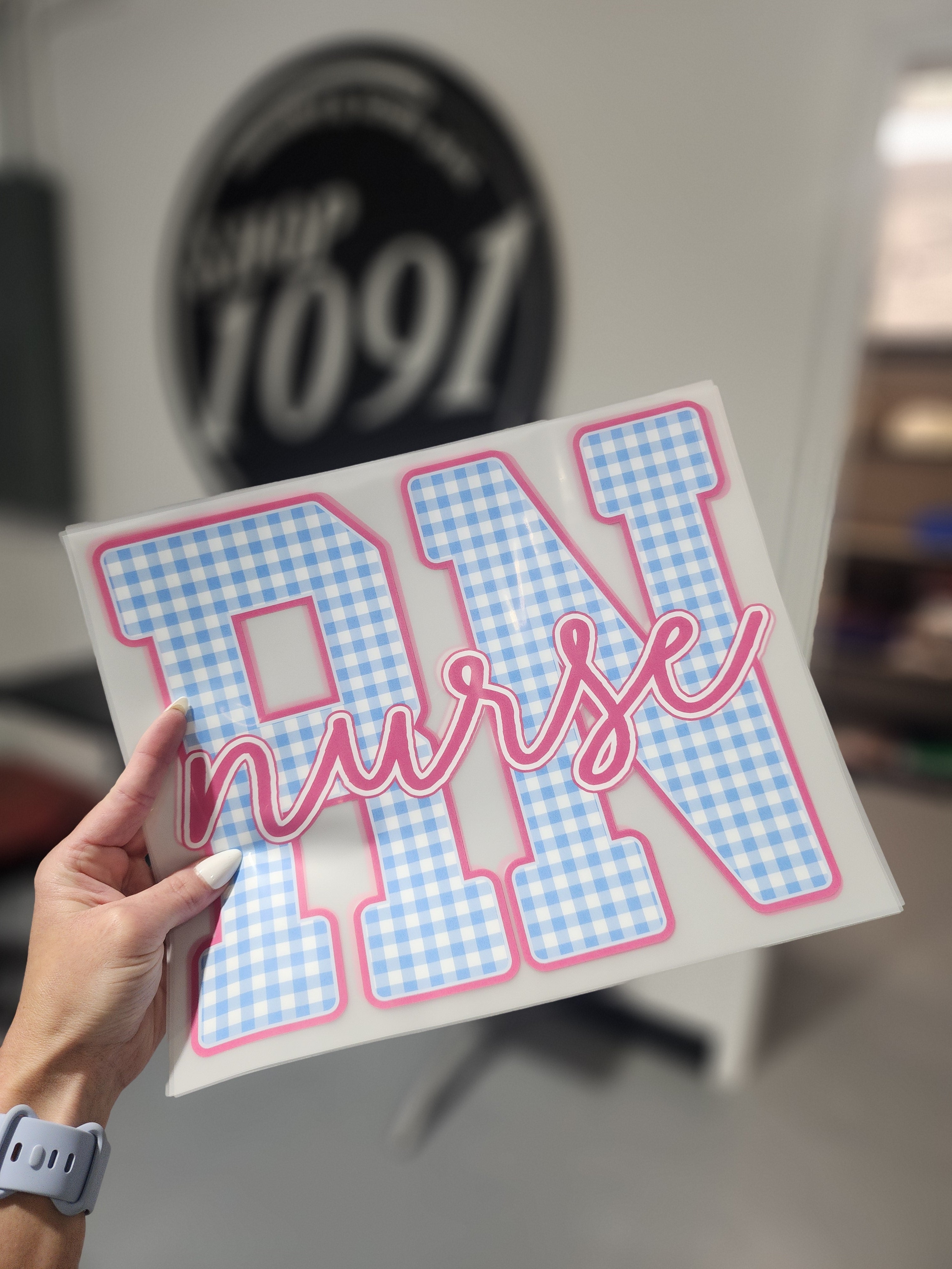 Pink & Blue Gingham RN