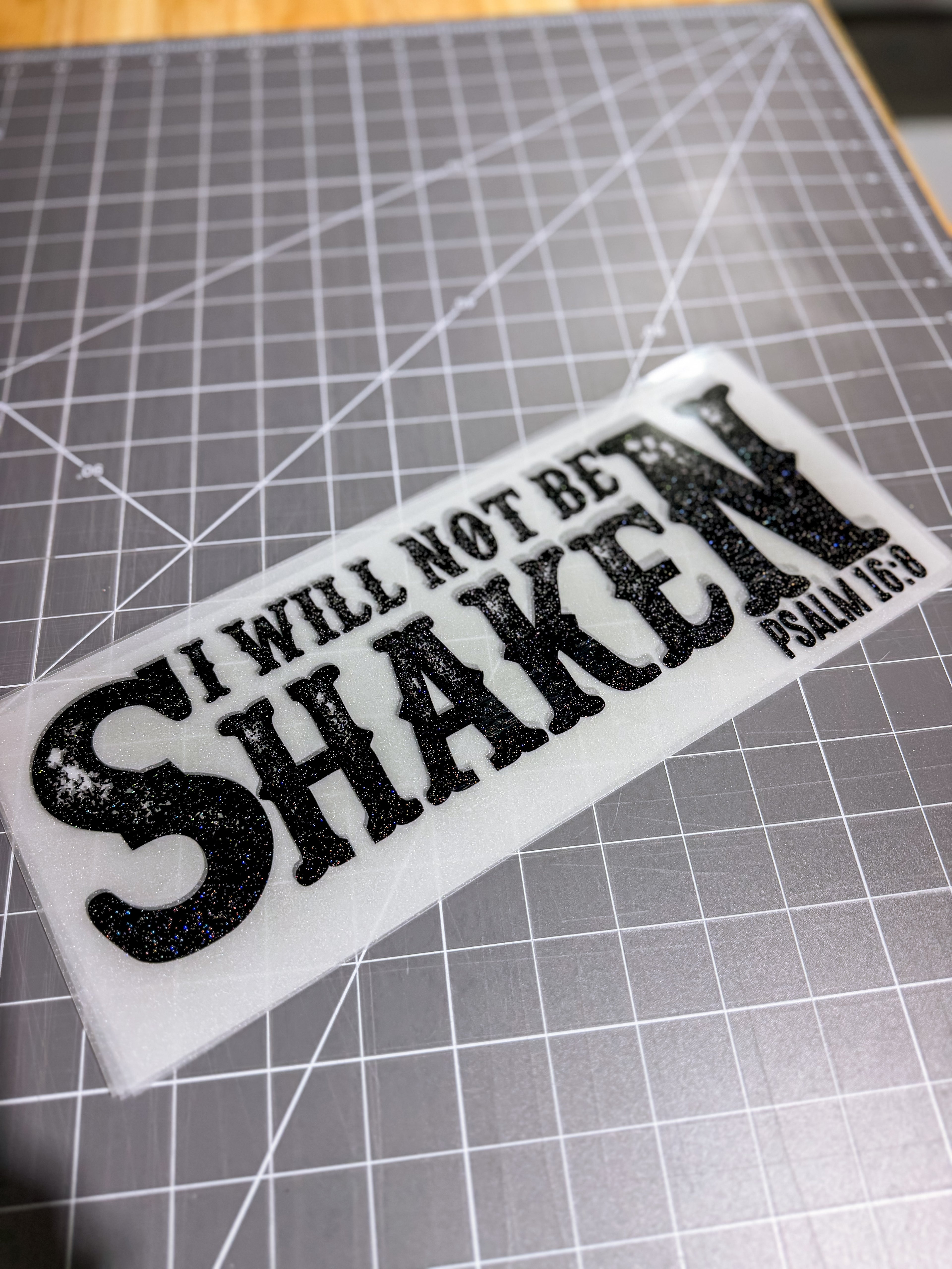 I will not be Shaken in ✨️BLACK✨️ GLITTER