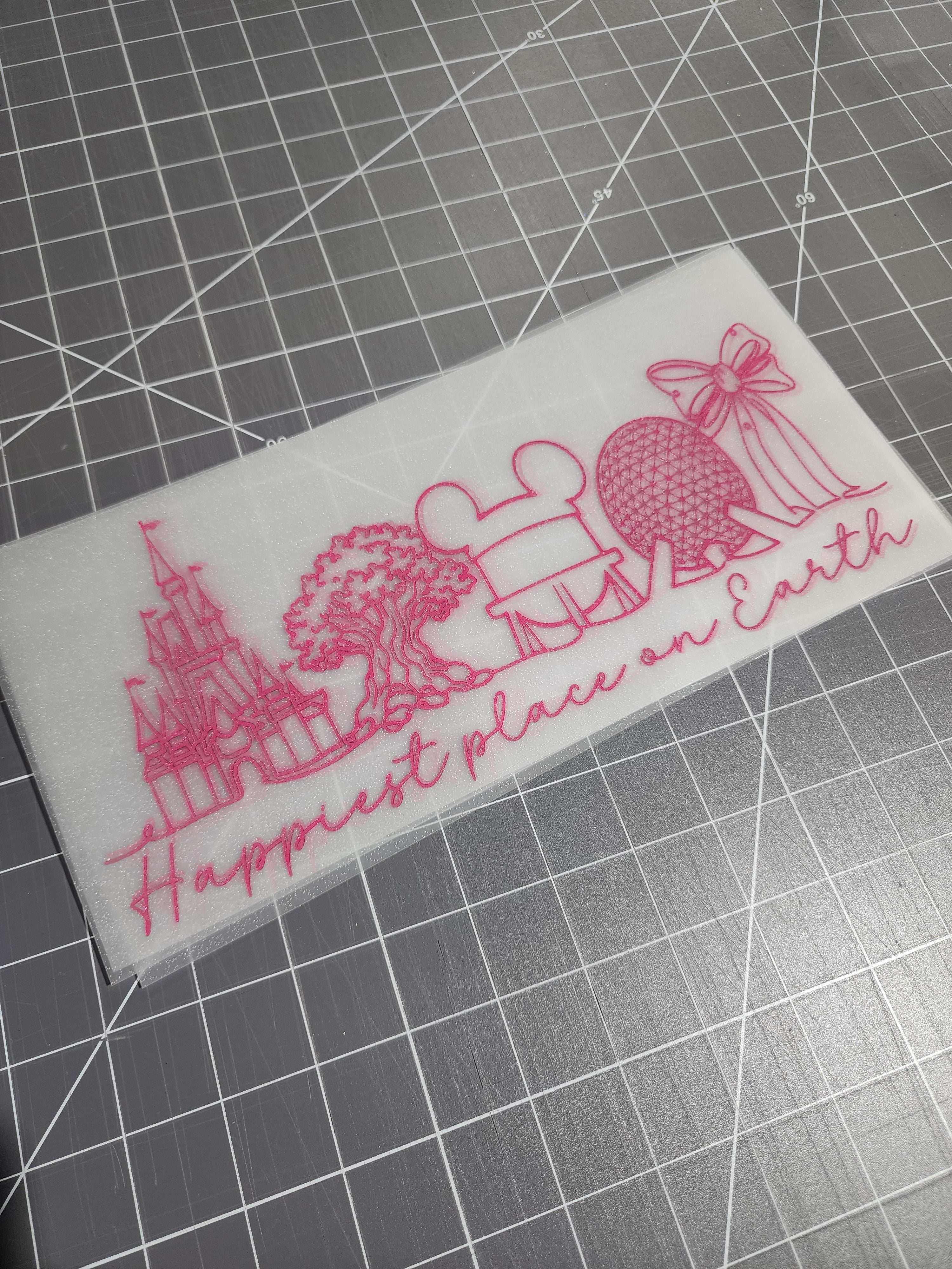 Happy Places Line Art in PINK ✨️GLITTER✨️
